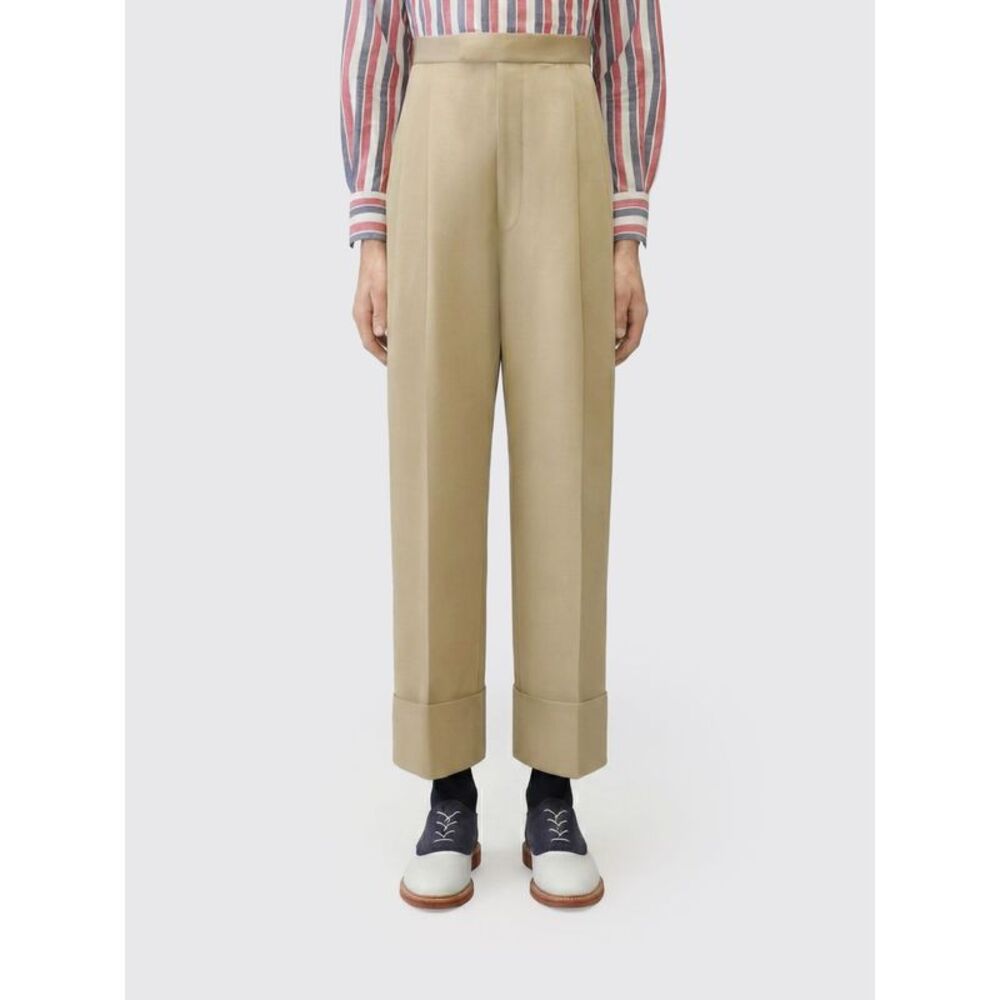Thom Browne Men Cotton Gabardine Tailored Trousers Thom Browne